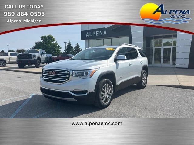 2018 GMC Acadia SLE in Quicksilver Metallic — front three-quarter view