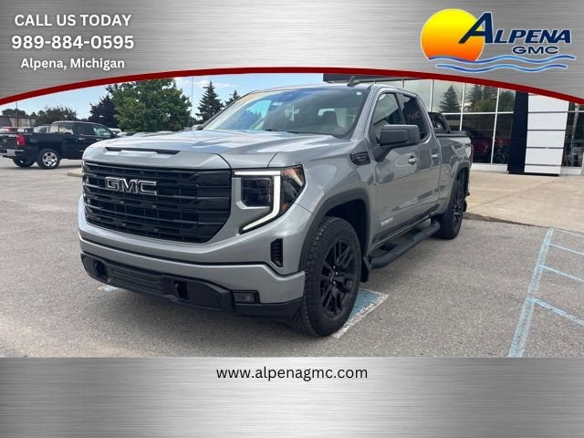 2023 GMC Sierra 1500 Elevation in Sterling Metallic — front three-quarter view