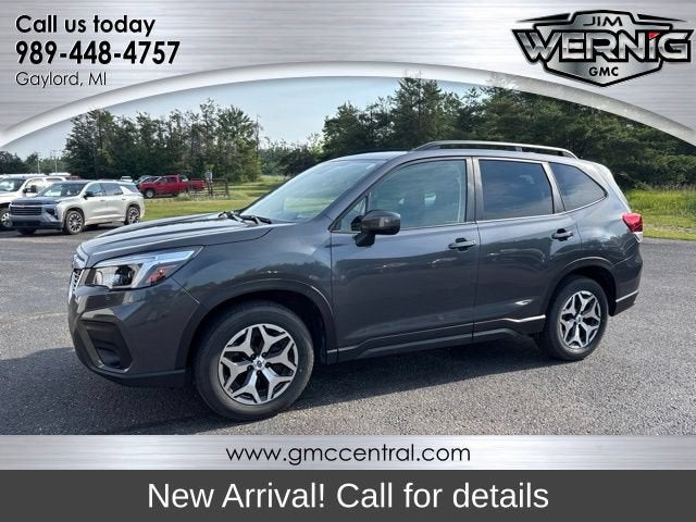 2021 Subaru Forester Premium in Gray — front three-quarter view