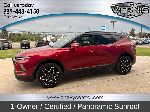 2024 Chevrolet Blazer RS in Radiant Red Tintcoat — front three-quarter view